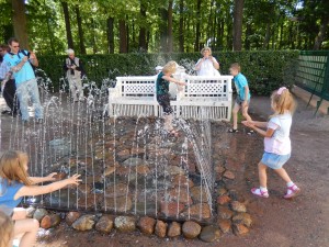 Kids In Trick Fountain